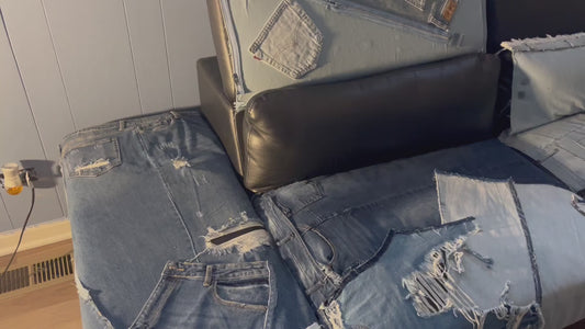 Custom denim couch